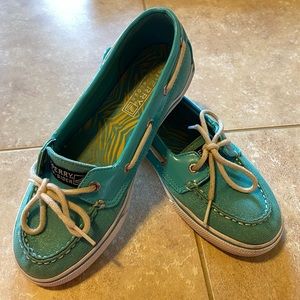 Sperry Top-Sider girls glitter canvas boat shoes Size 3.5